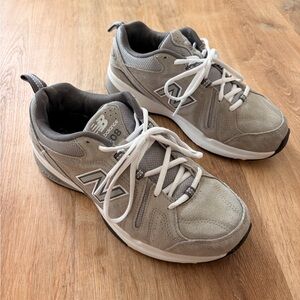 New Balance 608 Gray Athletic Sneakers size 8.5 with soft and supportive insert